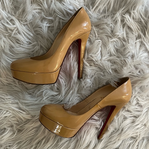 Christian Louboutin platform Bianca 140 patent nude, red sole, size 6/36 - Picture 2 of 8